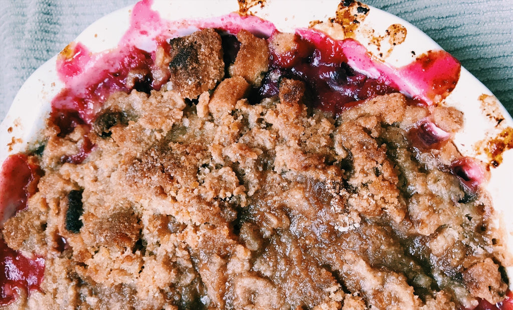 Plum Cherry Pear Cobbler